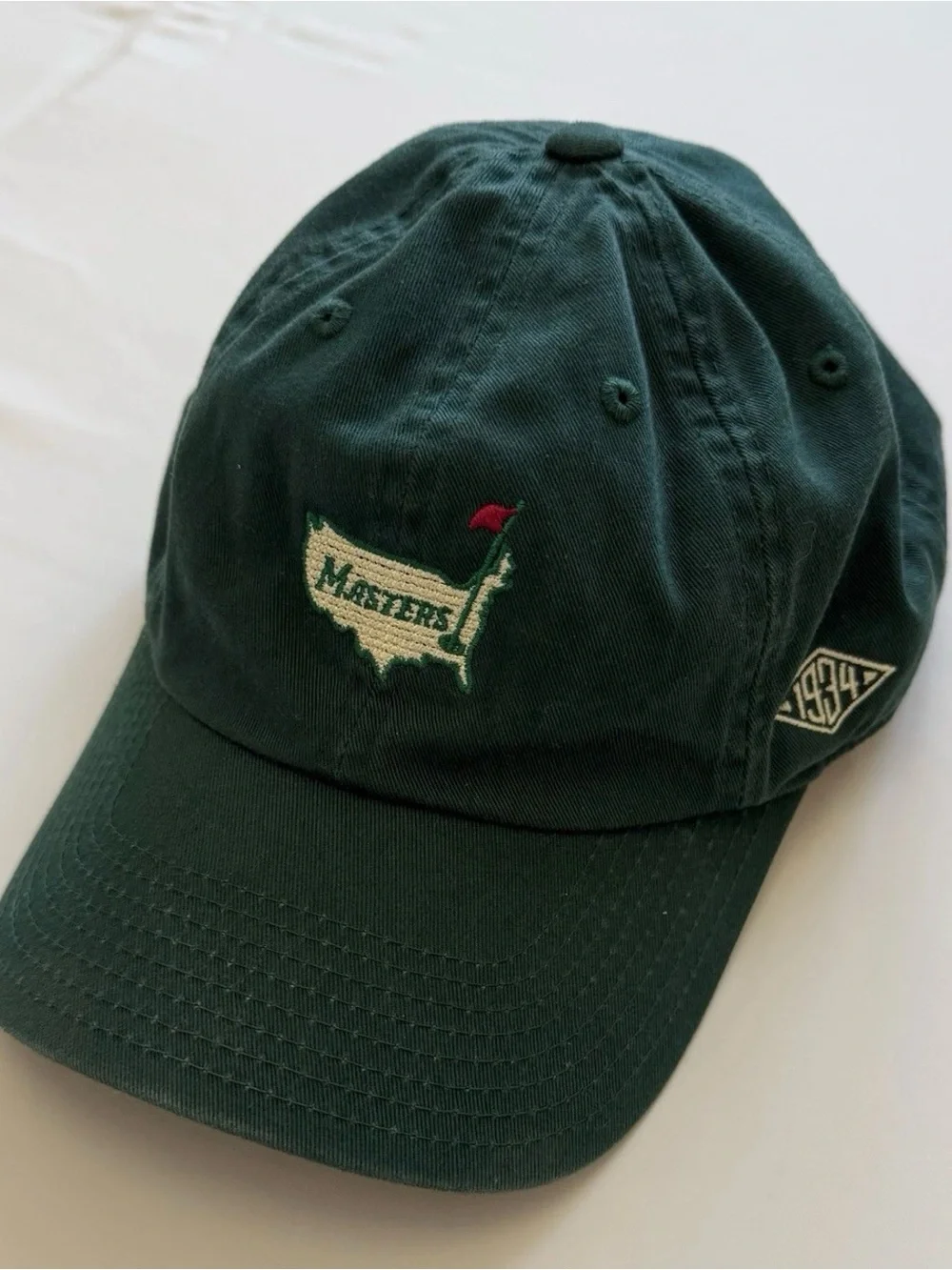 Vintage Masters Embroidered 1934 Green Golf Cap Strapback
